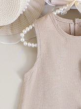 Girls' Summer Sleeveless Dress With Big Bow, Apricot Color, Elegant & Chic, Sweet & Adorable Fashion Princess Dress